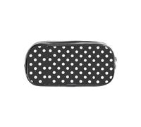 WYCZHY Black & White Big Dot Printed Transparent Pencil Pouch, Heavy Duty PVC Zipper Bag, Sturdy Organizer for Markers