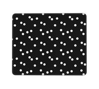 WYCZHY Black White Polka Dots Enhanced Control Mouse Pad with Lock Stitch Edge Large Thick Non-Slip Desk Mat for Office Task