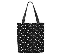 WYCZHY Black White Polka Dots Print Large Reusable Heavy Duty Tote Bag Pack Available Premium Canvas Reusable Gift Bags Work Shopping