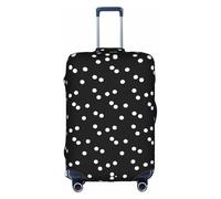 WYCZHY Black White Polka Dots Printing Large Suitcase Cover, Elastic Suitcase Cover with Zipper, Protects Luggage During Travel