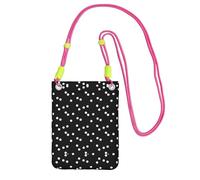 WYCZHY Black White Polka Dots Printing Travel Cell Phone Pouch Crossbody Bag With Shoulder Strap For Phone,Walking Passport,Wallet
