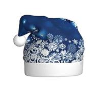 WYCZHY Blue Christmas Snowflake Printing Santa Hat Christmas Xmas Party Red Cap For Adult Women Men Accessory With Winter Caps