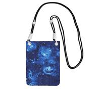 WYCZHY Blue Universe Space Galaxy Printing Travel Cell Phone Pouch Crossbody Bag With Shoulder Strap For Phone,Walking Passport,Wallet