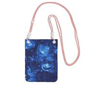 WYCZHY Blue Universe Space Galaxy Printing Travel Cell Phone Pouch Crossbody Bag With Shoulder Strap For Phone,Walking Passport,Wallet