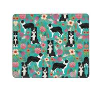 WYCZHY Border Collie Florals Printing Large Gaming Mouse Pad, Computer Keyboard Mouse Mat Desk Pad For Gaming Rooms, Home Offices
