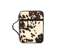 WYCZHY Brown Cowhide Waterproof Bible Carrying Case with Smooth Zippers Large Capacity Storage Bag for Bible Study Supplies