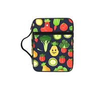 WYCZHY Cartoon Vegetable Fruit Waterproof Bible Carrying Case with Smooth Zippers Large Capacity Storage Bag for Bible Study Supplies