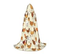 WYCZHY Chicken Pattern Teen Cosplay Costume Hooded Cape Cloak Witch Vampire Wizard Masquerade Ball Halloween Party