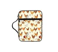 WYCZHY Chicken Pattern Waterproof Bible Carrying Case with Smooth Zippers Large Capacity Storage Bag for Bible Study Supplies