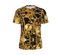 WYCZHY Clock Gear Men's Short Sleeve T-Shirt Lightweight Running Workout Athletic Gym Shirts for Training Black