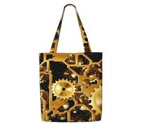 WYCZHY Clock Gear Print Large Reusable Heavy Duty Tote Bag Pack Available Premium Canvas Reusable Gift Bags Work Shopping