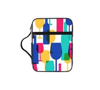 WYCZHY Cocktail Glasses and Wine Bottles Waterproof Bible Carrying Case with Smooth Zippers Large Capacity Storage Bag for Bible Study Supplies