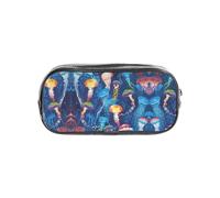 WYCZHY Colored Jellyfish Printed Transparent Pencil Pouch, Heavy Duty PVC Zipper Bag, Sturdy Organizer for Markers