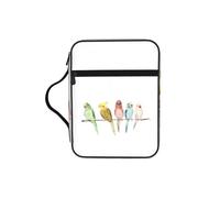 WYCZHY Colorful Parrots On Tree Waterproof Bible Carrying Case with Smooth Zippers Large Capacity Storage Bag for Bible Study Supplies
