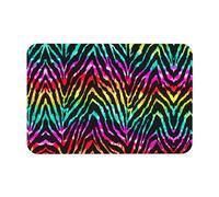 WYCZHY Colorful Rainbow Zebra Printing Diatomaceous Bath Mat,Non-Slip 23.6 X 15.7 Inch Mat,Easy To Store,Bath Mats For Bath Kitchen