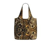 WYCZHY Cool Steampunk Gears Printed Reusable Tote Bag Foldable, Large Capacity Shopping Bag for Daily Use and Commuting