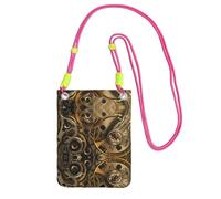WYCZHY Cool Steampunk Gears Printing Travel Cell Phone Pouch Crossbody Bag With Shoulder Strap For Phone,Walking Passport,Wallet