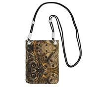 WYCZHY Cool Steampunk Gears Printing Travel Cell Phone Pouch Crossbody Bag With Shoulder Strap For Phone,Walking Passport,Wallet