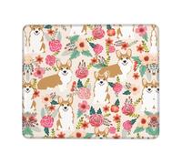 WYCZHY Corgi Floral Flowers Spring Garden Printing Large Gaming Mouse Pad, Computer Keyboard Mouse Mat Desk Pad For Gaming Rooms, Home Offices