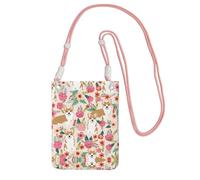 WYCZHY Corgi Floral Flowers Spring Garden Printing Travel Cell Phone Pouch Crossbody Bag With Shoulder Strap For Phone,Walking Passport,Wallet