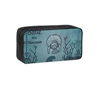 WYCZHY Crazy Save Manatee Printed Big Capacity Pencil Pouch, Lightweight Fabric Pen Bag, Organizer for Adult College