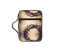 WYCZHY Crown of Thorns Waterproof Bible Carrying Case with Smooth Zippers Large Capacity Storage Bag for Bible Study Supplies