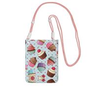 WYCZHY Cupcake Pattern Printing Travel Cell Phone Pouch Crossbody Bag With Shoulder Strap For Phone,Walking Passport,Wallet