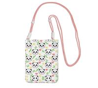 WYCZHY Cute Panda Bamboo Star Printing Travel Cell Phone Pouch Crossbody Bag With Shoulder Strap For Phone,Walking Passport,Wallet