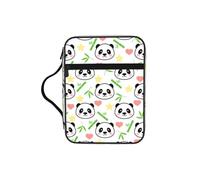 WYCZHY Cute Panda Bamboo Star Waterproof Bible Carrying Case with Smooth Zippers Large Capacity Storage Bag for Bible Study Supplies