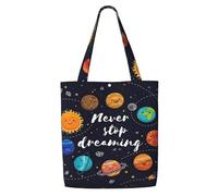 WYCZHY Cute Planet Print Large Reusable Heavy Duty Tote Bag Pack Available Premium Canvas Reusable Gift Bags Work Shopping