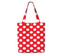 WYCZHY Cute Polka Dot Print Large Reusable Heavy Duty Tote Bag Pack Available Premium Canvas Reusable Gift Bags Work Shopping