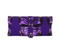 WYCZHY Cute Purple Butterfly Glasses Case,Sunglasses Sleeve Pouch Leather Case Soft Slip In Eyeglasses Holder