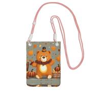 WYCZHY Dancing Thanksgiving Bears Printing Travel Cell Phone Pouch Crossbody Bag With Shoulder Strap For Phone,Walking Passport,Wallet