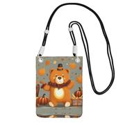 WYCZHY Dancing Thanksgiving Bears Printing Travel Cell Phone Pouch Crossbody Bag With Shoulder Strap For Phone,Walking Passport,Wallet