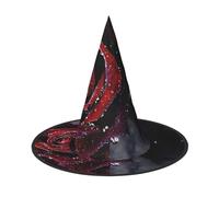 WYCZHY Dew Rose Printing 13 Inches Tall Foldable Halloween Hat, Oxford Cloth Halloween Cap For Carnivals