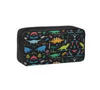 WYCZHY Dinosaur Palm Leaf Printed Big Capacity Pencil Pouch, Lightweight Fabric Pen Bag, Organizer for Adult College