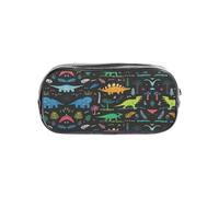 WYCZHY Dinosaur Palm Leaf Printed Transparent Pencil Pouch, Heavy Duty PVC Zipper Bag, Sturdy Organizer for Markers