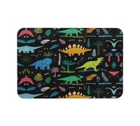 WYCZHY Dinosaur Palm Leaf Printing Diatomaceous Bath Mat,Non-Slip 23.6 X 15.7 Inch Mat,Easy To Store,Bath Mats For Bath Kitchen
