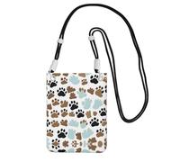 WYCZHY Dog Bones Paw Prints Printing Travel Cell Phone Pouch Crossbody Bag With Shoulder Strap For Phone,Walking Passport,Wallet