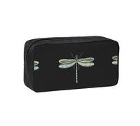 WYCZHY Dragonfly Black Printed Big Capacity Pencil Pouch, Lightweight Fabric Pen Bag, Organizer for Adult College