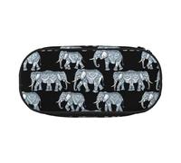 WYCZHY Elephant-Blue Black High Capacity Pencil Case,Pencil Bag Pouch Box Organizer Pen Case, Aesthetic Supply for Adults