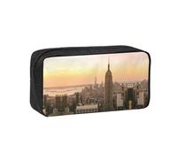 WYCZHY Empire State Building Printed Big Capacity Pencil Pouch, Lightweight Fabric Pen Bag, Organizer for Adult College