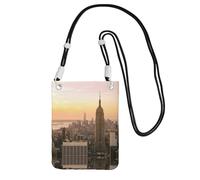 WYCZHY Empire State Building Printing Travel Cell Phone Pouch Crossbody Bag With Shoulder Strap For Phone,Walking Passport,Wallet