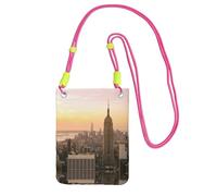 WYCZHY Empire State Building Printing Travel Cell Phone Pouch Crossbody Bag With Shoulder Strap For Phone,Walking Passport,Wallet
