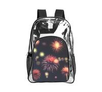 WYCZHY Explosion Firework 3D Printed Heavy Duty Clear Bookbag, Reinforced See Through Bag for Beach Outdoor Sports Travel