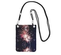 WYCZHY Explosion Firework Printing Travel Cell Phone Pouch Crossbody Bag With Shoulder Strap For Phone,Walking Passport,Wallet