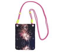 WYCZHY Explosion Firework Printing Travel Cell Phone Pouch Crossbody Bag With Shoulder Strap For Phone,Walking Passport,Wallet