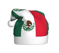 WYCZHY Flag Of Mexico Printing Santa Hat Christmas Xmas Party Red Cap For Adult Women Men Accessory With Winter Caps