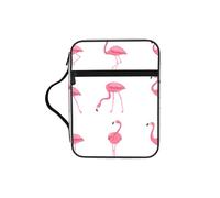 WYCZHY Flamingos on White Waterproof Bible Carrying Case with Smooth Zippers Large Capacity Storage Bag for Bible Study Supplies