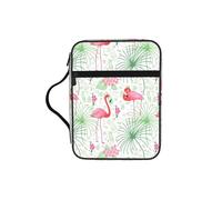 WYCZHY Floral Flamingo Botany Waterproof Bible Carrying Case with Smooth Zippers Large Capacity Storage Bag for Bible Study Supplies